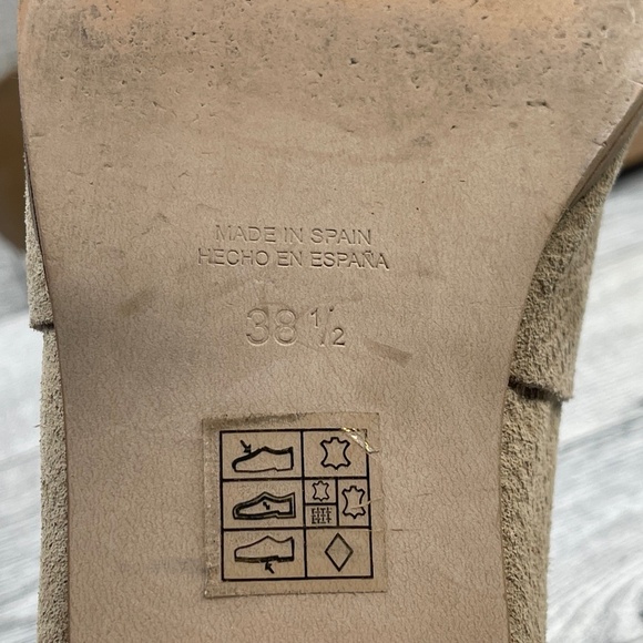 Free People Mules Women 38.5 / 8M At Ease Shoes Brown Tan Suede Embossed Snake - Picture 14 of 16